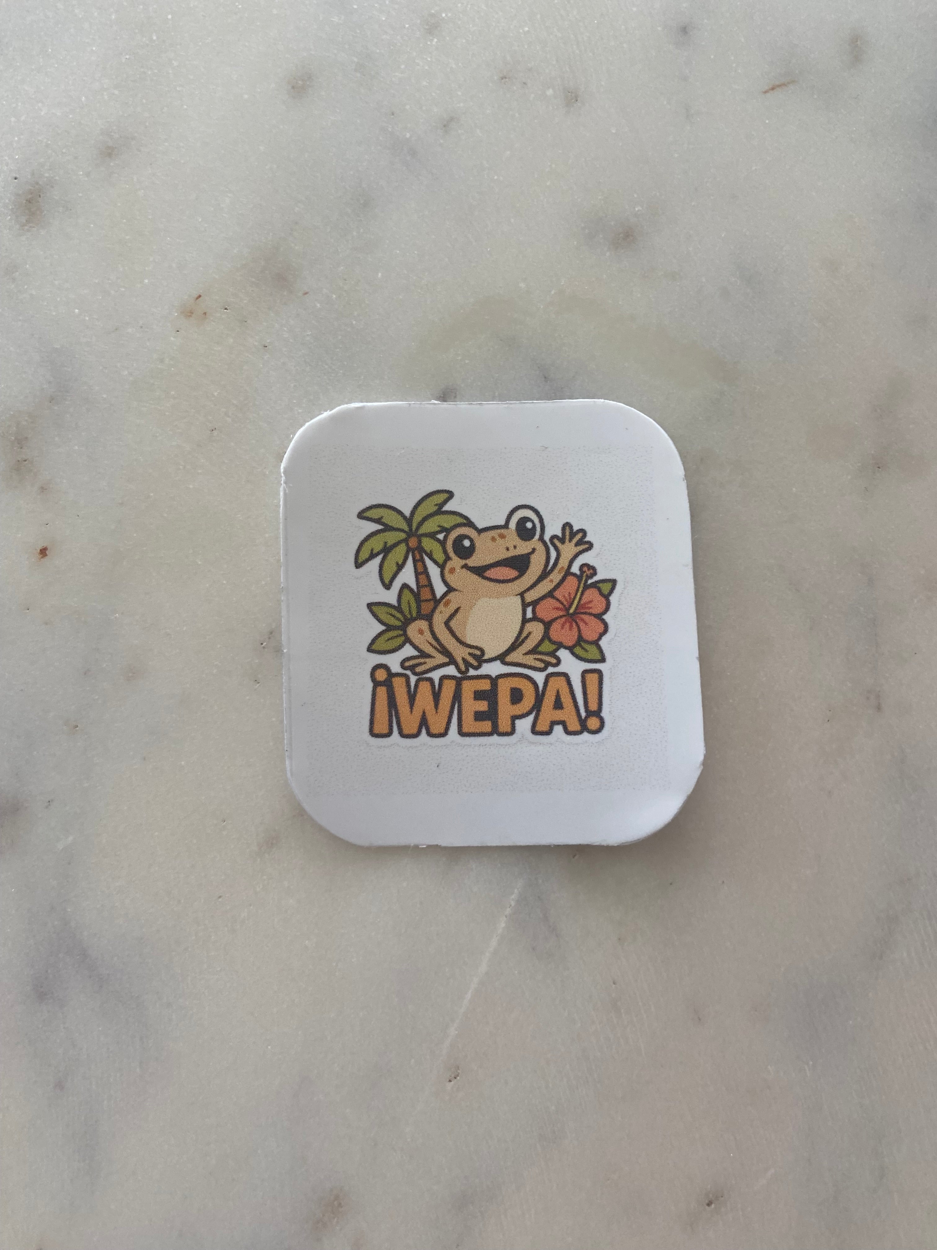 Wepa Coquí Sticker | Puerto Rico Waterproof Vinyl | Tropical Frog Design